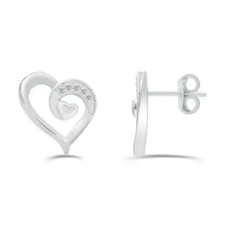 Love Spell Lab-grown Diamonds Heart Studs - 0.1 Ct. T.w. in Sterling Silver