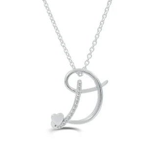 Love Spell Lab-grown Diamonds Letter D Initial Pendant - 0.10 Ct. T.w. in Vermeil (No warranty)