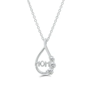 Love Spell Lab-grown Diamonds Mom Pendant - 0.50 Ct. T.w. in Sterling Silver